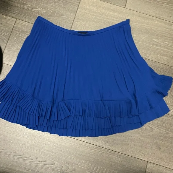 Banana Republic Tiered Pleated Skirt Cobalt Blue 6 - Picture 9 of 11